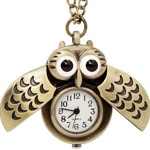 New beautiful owl bird pocket watch